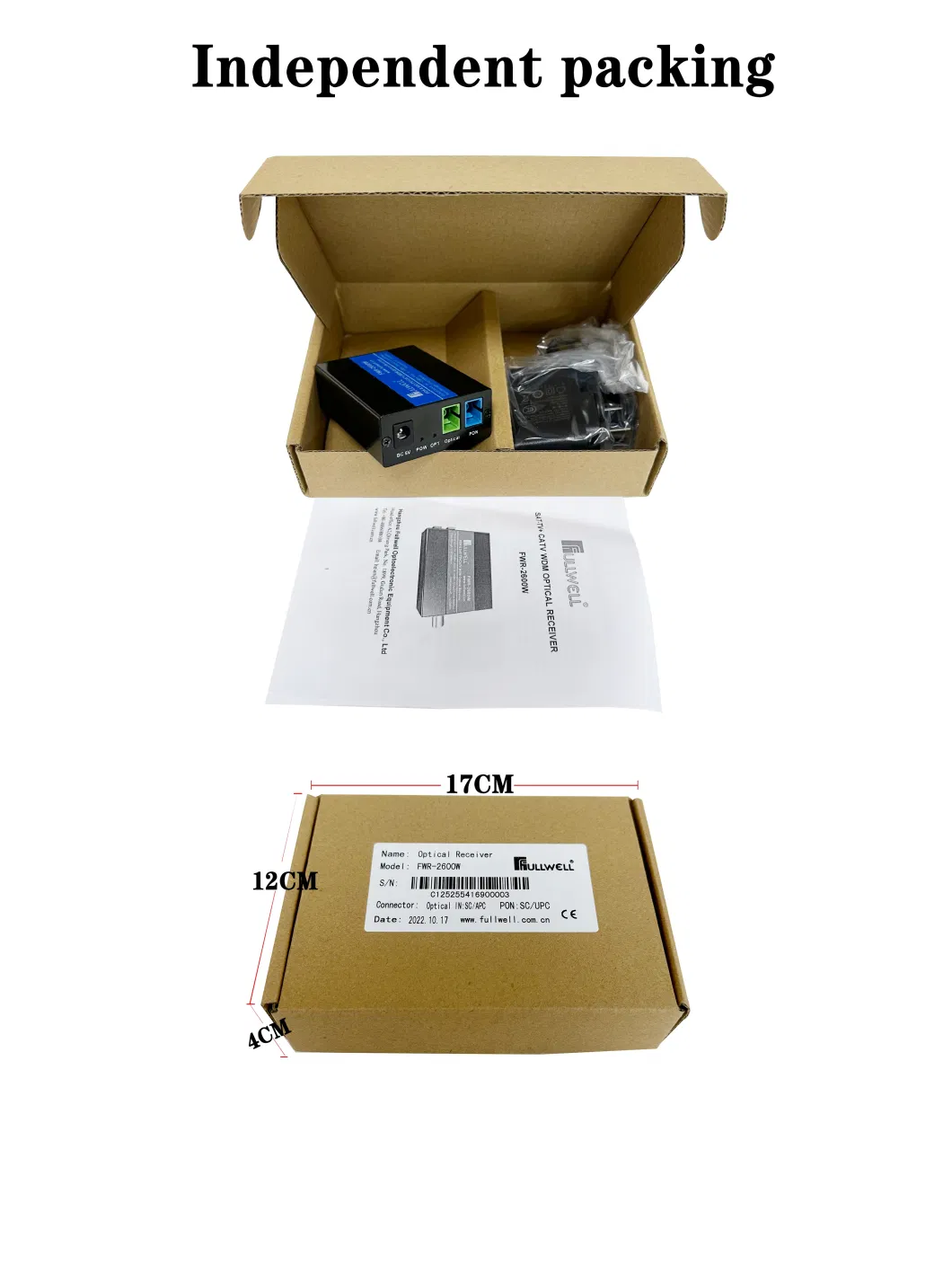 Factory Price FTTH AGC Lower Receiving Power Pon Wdm Optical TV Receiver with Metal Shall/Housing