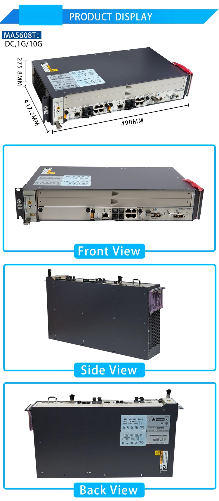 Original New Good Selling FTTH Optical Line Terminal Ma5608t 10ge Mcud*1 Mpwc Epon Gpon Olt FTTH Epon Ma5608t Olt